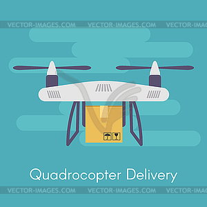 Quadrocopter or drone. Concept for quadro - stock vector clipart