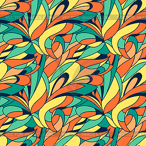 Seamless abstract hand-drawn colorful leaves - royalty-free vector image