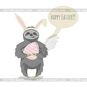 Happy cute cloth with bunny or rabbit ear - vector clipart