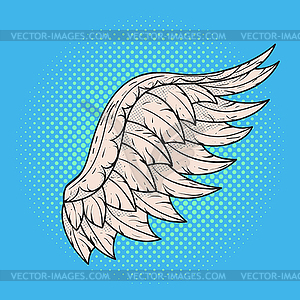 Pop art angel wing. Retro styl - vector clip art