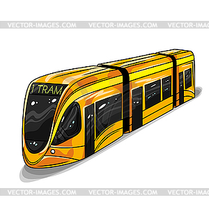 Modern tram car - vector image