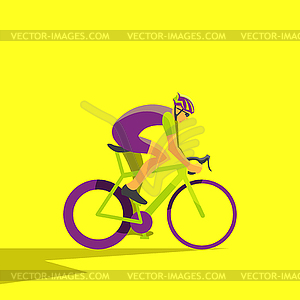Cyclist on bike; biker and bicycling; spo - vector clipart