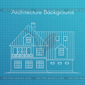 Family house or cottage. Architecture blu - vector clipart