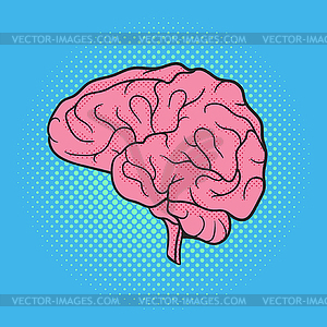 Pop art brain. Retro style - vector image