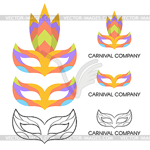 Carnival mask logo - vector clipart