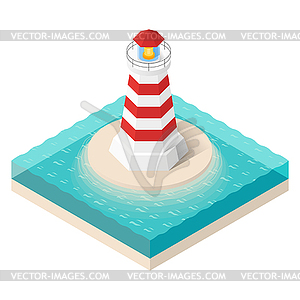 Isometric lighthouse - vector clipart