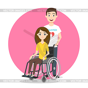 Young woman in wheelchair - vector image