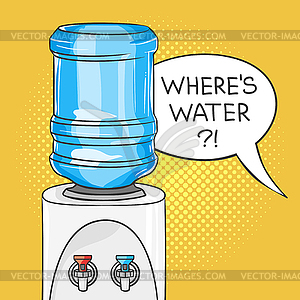 Pop art water cooler - vector clip art