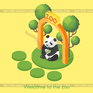 Isometric panda - vector image