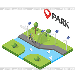 Isometric park - vector image