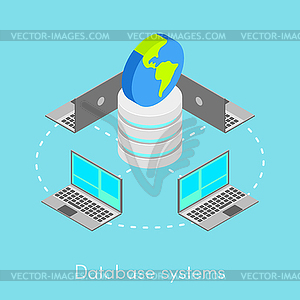 Concept for online database systems - vector clipart