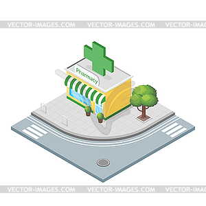 Isometric 3d pharmacy - vector clipart