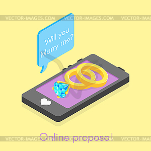 Isometric online proposal - vector image