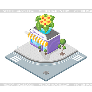 Isometric flowers shop - royalty-free vector image