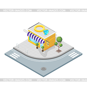 Isometric 3d jewelry store - vector image