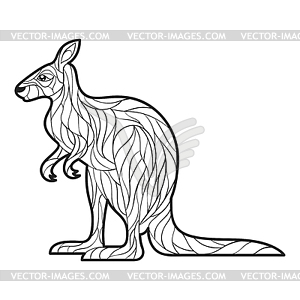 Monochrome kangaroo - vector image