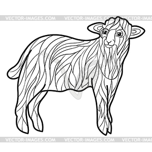 Monochrome sheep - vector image