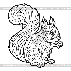 Monochrome squirrel - stock vector clipart