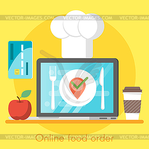 Concept of online food order - vector clipart