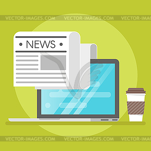 Concept of online news - vector image