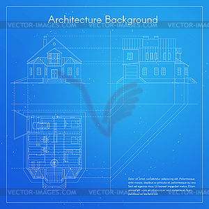 City building blueprint - vector image