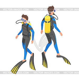 Isometric 3d diver - vector clip art