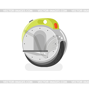 Flat style battery-powered electric unicy - vector clip art