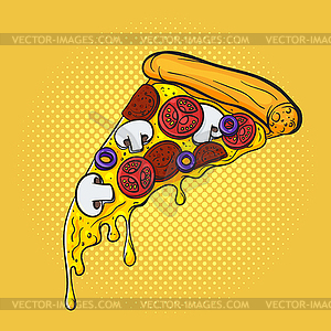 Pop art pizza. Fast food - vector clipart