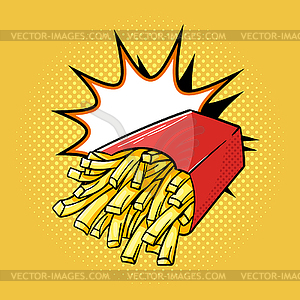 Pop art french fries - vector image
