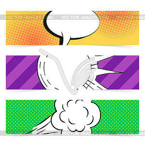 Pop art banner with speech bubble - vector clipart