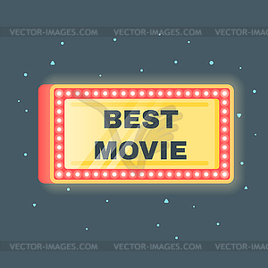 Flat style Best movie shining retro lig - vector clipart / vector image