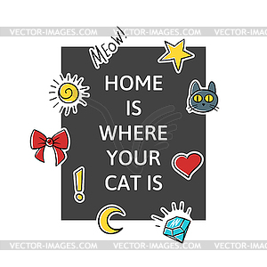 Slogan Life is full of beauty with fash - vector clip art