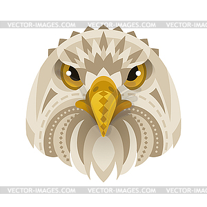 Flat style eagle face - vector clip art