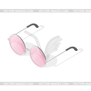 Isometric 3d round glasses - vector image