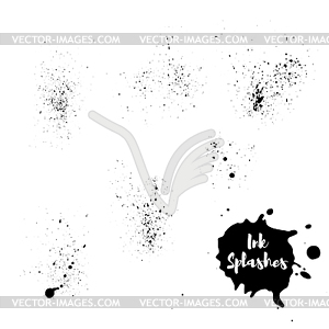 Set of ink splash. Hand painted background - vector image