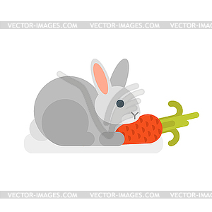 Flat style rabbit - vector image