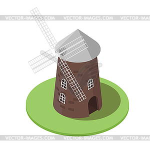 Isometric 3d windmill - vector clipart