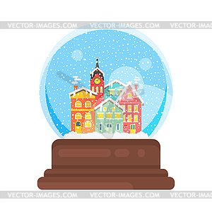 Flat style snow globe house - vector image