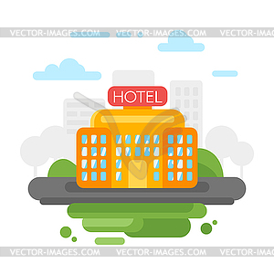 Flat style hotel - vector clipart