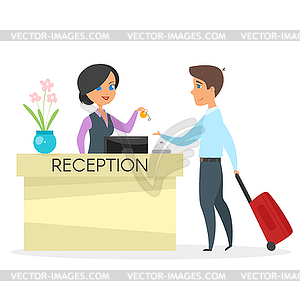 hotel front desk clipart