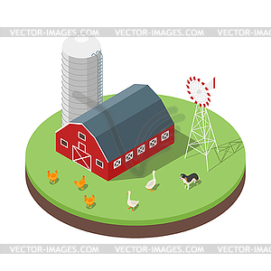 Isometric 3d farm - vector clip art