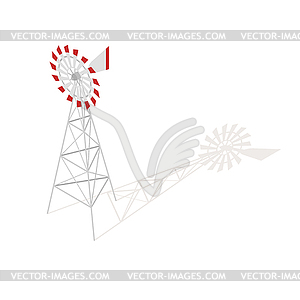 Isometric 3d farm windmill - vector clipart
