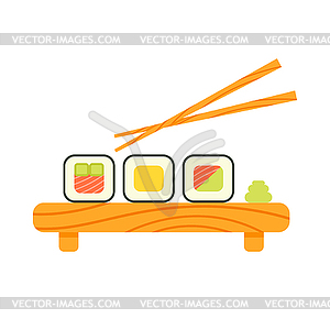 Flat style sushi - vector image