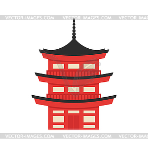 Flat style Japanese traditional building - vector EPS clipart