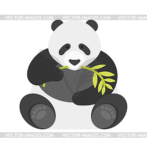 Flat style panda - vector image