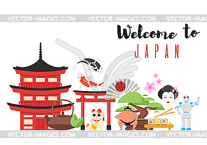 Japanese traditional objects - vector clip art