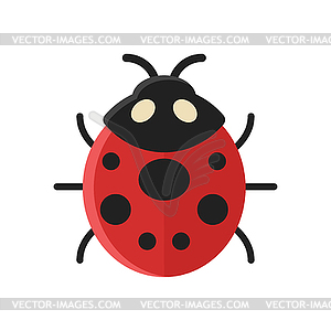 Flat style ladybug - color vector clipart