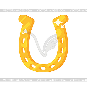 Flat style golden horseshoe - vector clipart