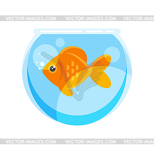 Flat style goldfish - vector clipart