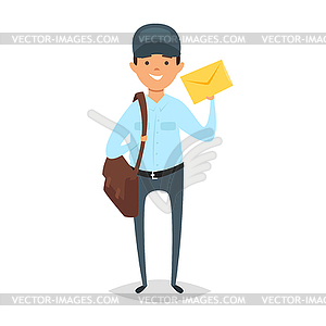 Cartoon style postman - vector image